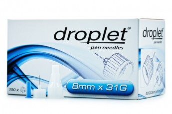 Иголки для инсулиновых шприц-ручек Droplet, 8 мм Иголки для инсулиновых шприц-ручек Droplet, 8 мм